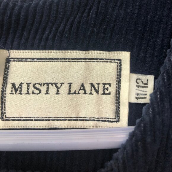 Vintage 80s Navy Blue Corduroy Jumper Dress Misty Lane ILGWU Large 11/12 cute B2 - Picture 5 of 12